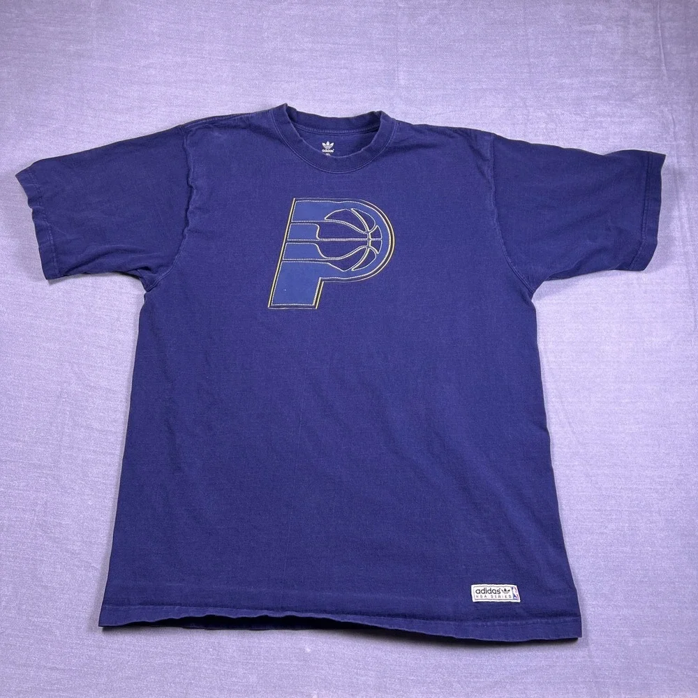 Adidas Mens Blue Indiana Pacers‎ NBA Short Sleeve Basketball T-Shirt Size 2XL